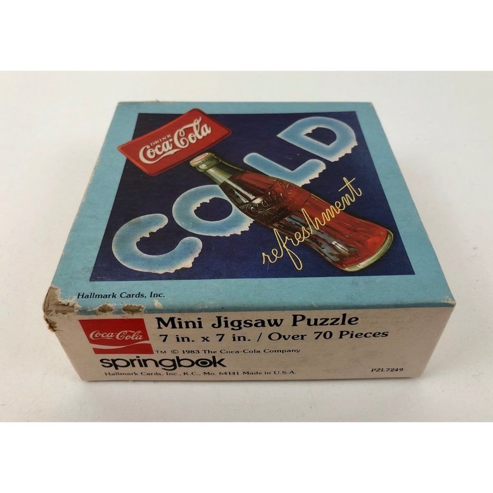 Coca Cola Mini Jigsaw Puzzle Sprinbok Hallmark Cards Over 70 Pieces 1983 - Picture 2 of 8